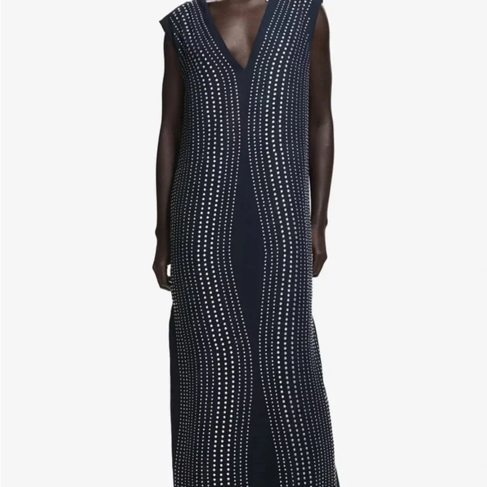 H&M Black Midi Dress with Silver Detailing - Picture 3 of 5